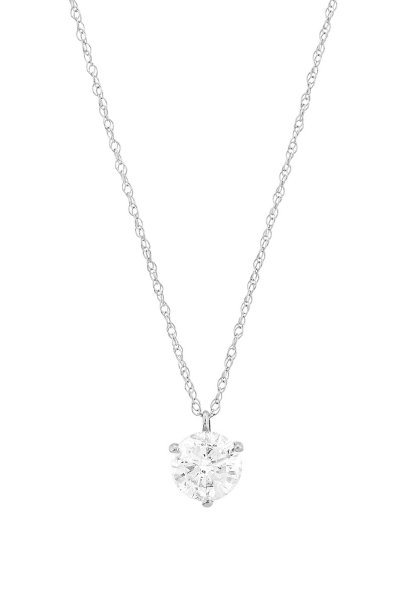 1 ct. t.w. Diamond Necklace in 14K White Gold with 18" Rope Chain