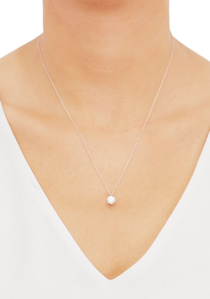 1 ct. t.w. Diamond Necklace in 14K White Gold with 18" Rope Chain