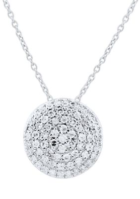Belk & Co 1/4 ct. t.w. Diamond Round Pendant Necklace with 18" Rope Chain in Sterling Silver