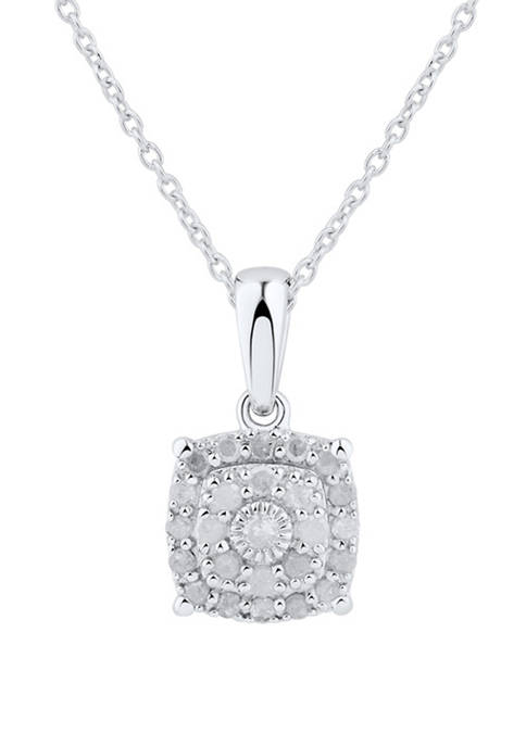 1/4 ct. t.w. Diamond Necklace in Sterling Silver with 18" Cable Chain