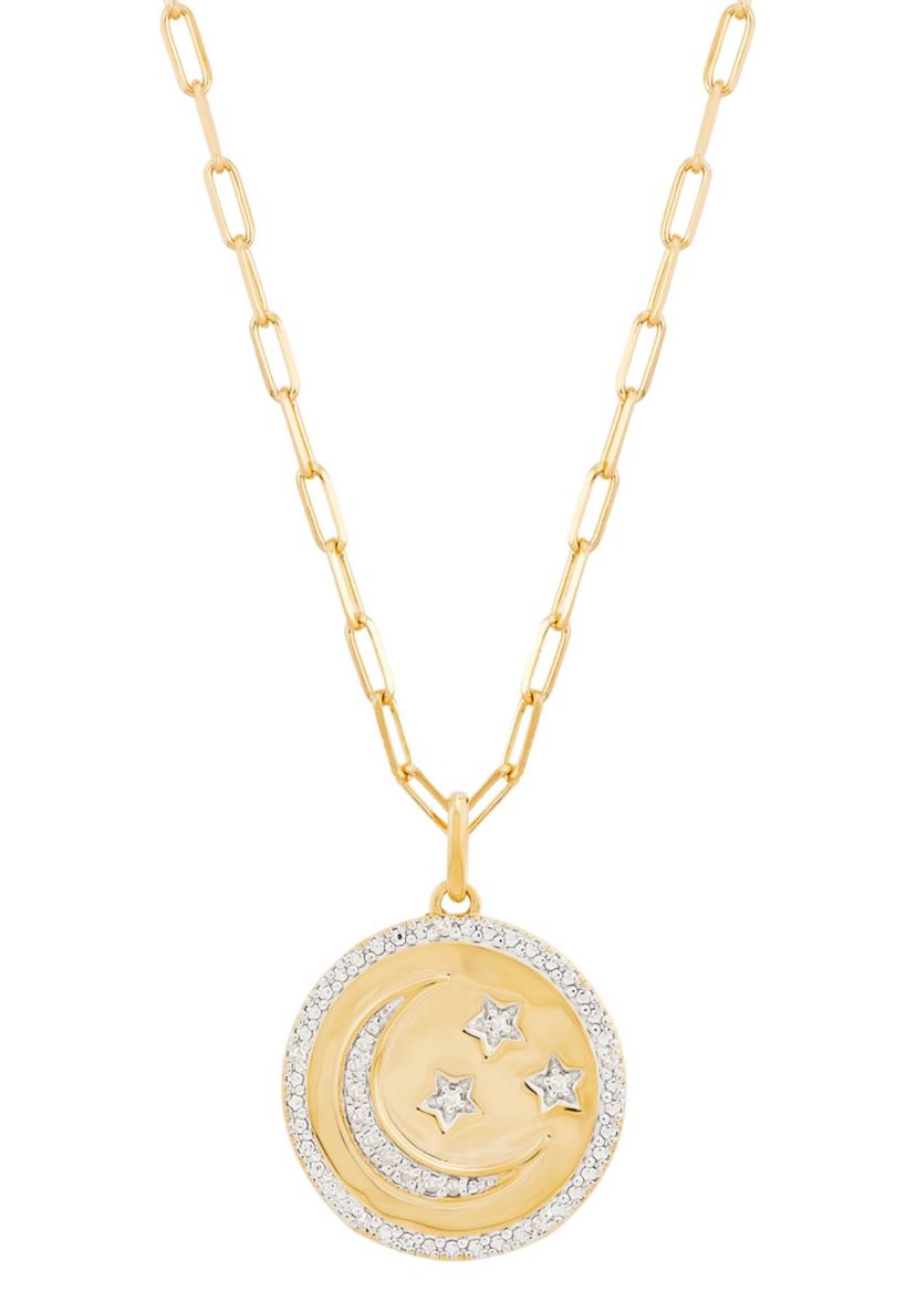 1/10 ct. t.w. Diamond Pendant Necklace with 20" Paperclip Chain in Gold over Sterling Silver