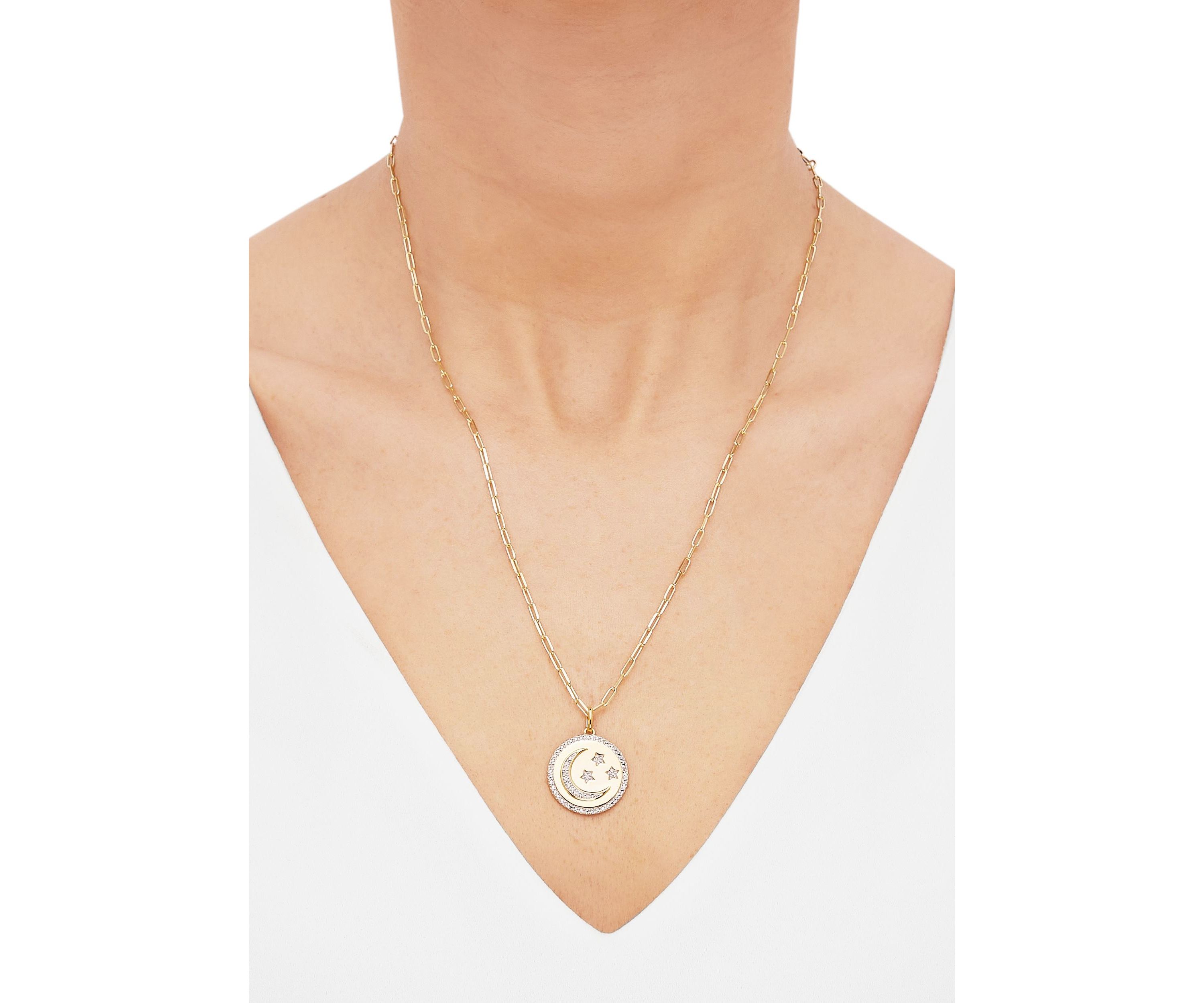1/10 ct. t.w. Diamond Pendant Necklace with 20" Paperclip Chain in Gold over Sterling Silver