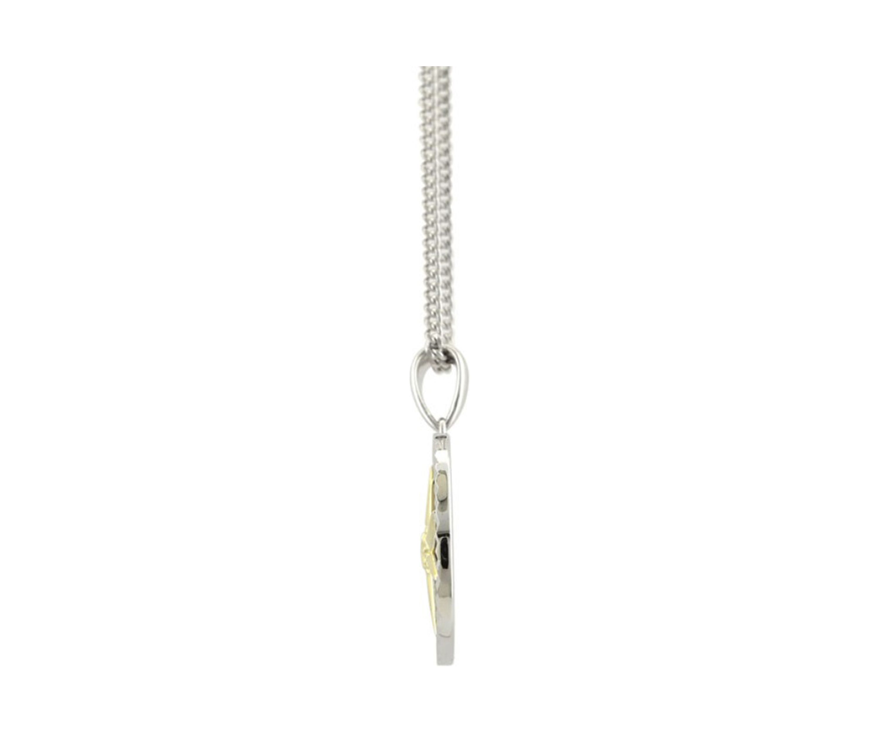 1/4 ct. t.w. Diamond North Star Necklace with 18" Curb Chain in Sterling Silver and 10K Yellow Gold