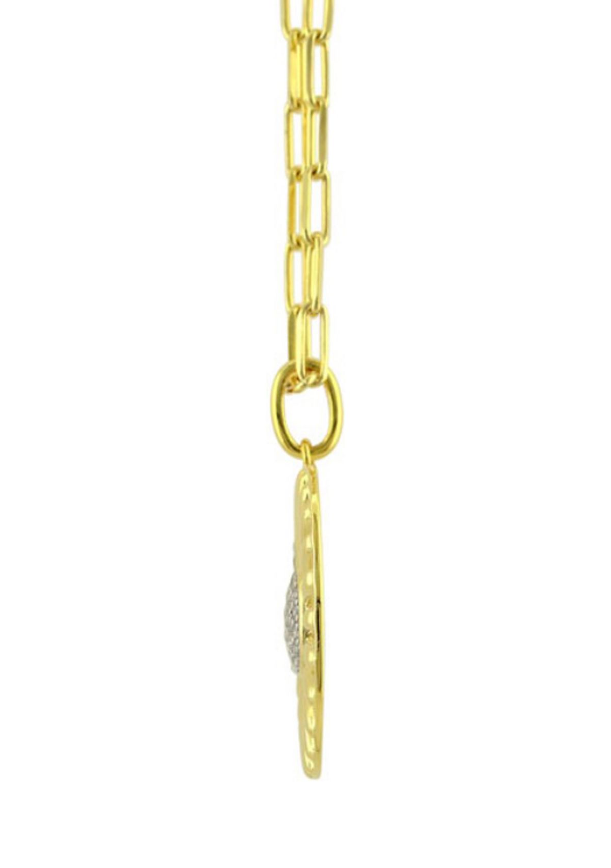 1/10 ct. t.w. Diamond Necklace on 18" Mini Paper Clip Chain in Gold Over Sterling Silver