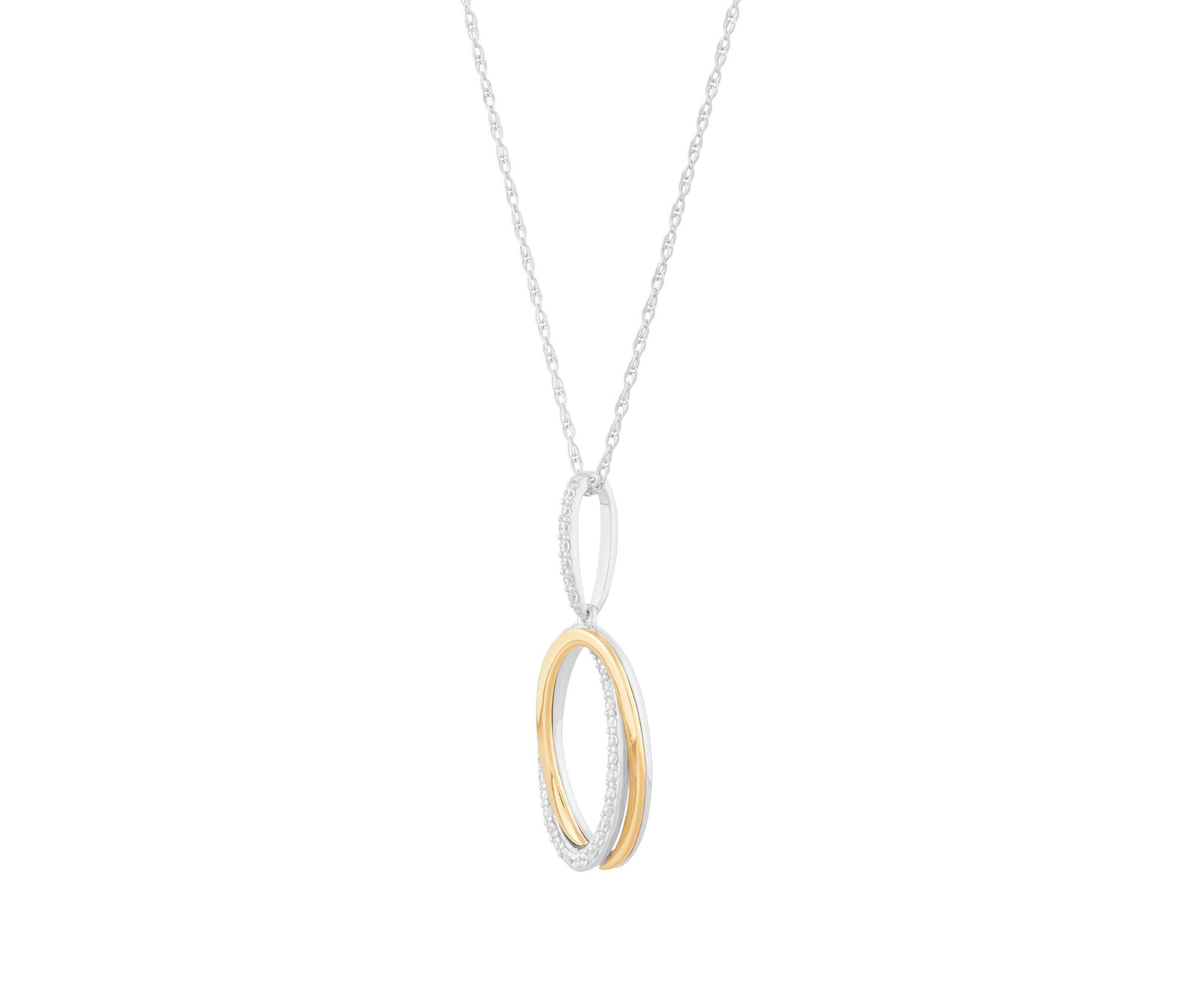 1/4 ct. t.w. Diamond Interlock Oval Pendant Necklace with 20" Cable Chain