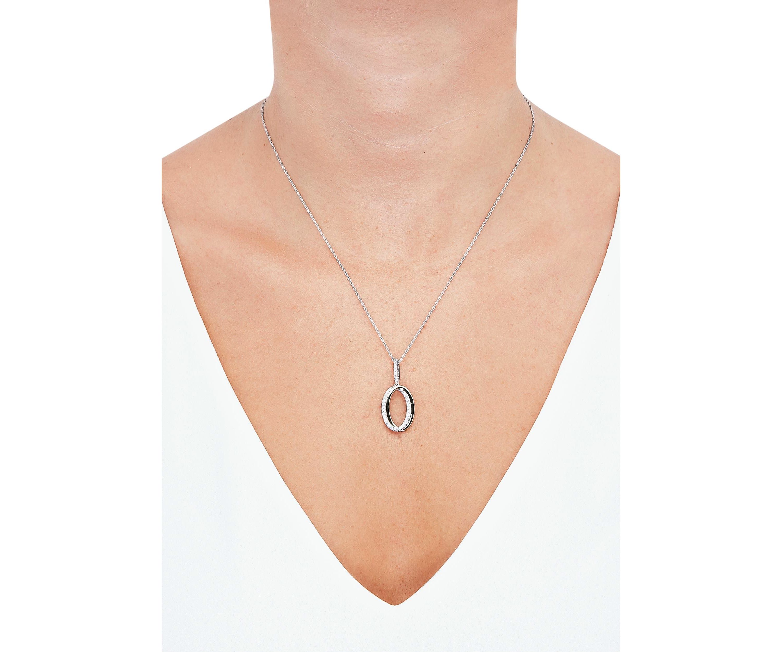 1/4 ct. t.w. Diamond Interlock Oval Pendant Necklace with 20" Cable Chain