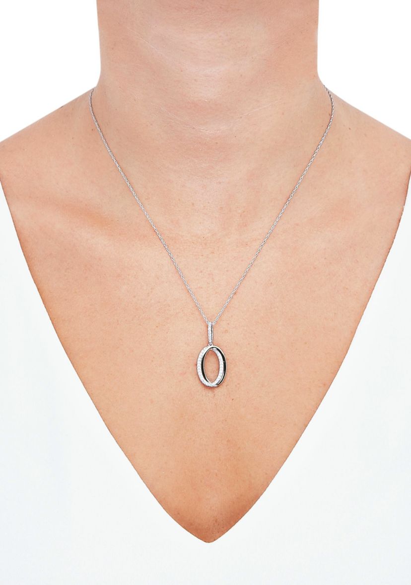 1/4 ct. t.w. Diamond Interlock Oval Pendant Necklace with 20" Cable Chain