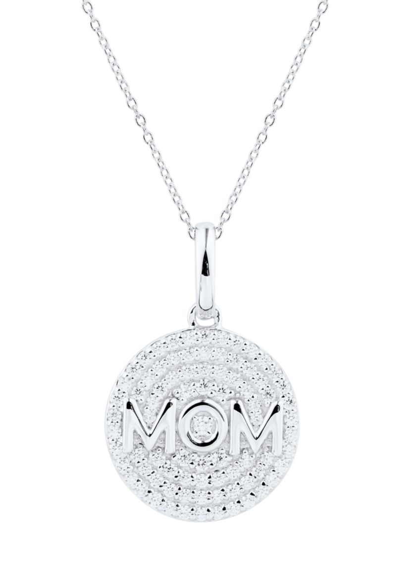 1/4 ct. t.w. Diamond Mom Pendant with 18" Cable Chain in Sterling Silver