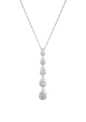 Belk & Co 1/2 ct. t.w. Lab Grown Diamond Pendant Necklace with 18" Rope Chain in Sterling Silver, 18 in