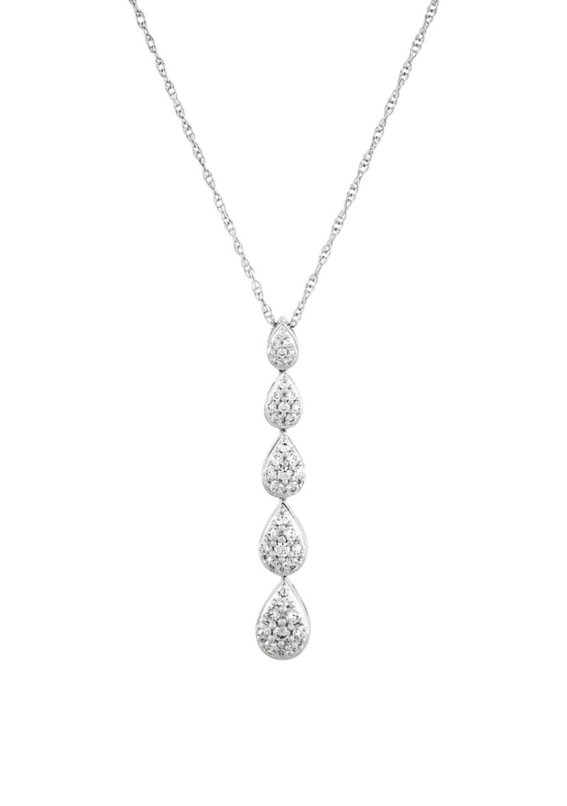 1/2 ct. t.w. Lab Grown Diamond Pendant Necklace with 18" Rope Chain in Sterling Silver