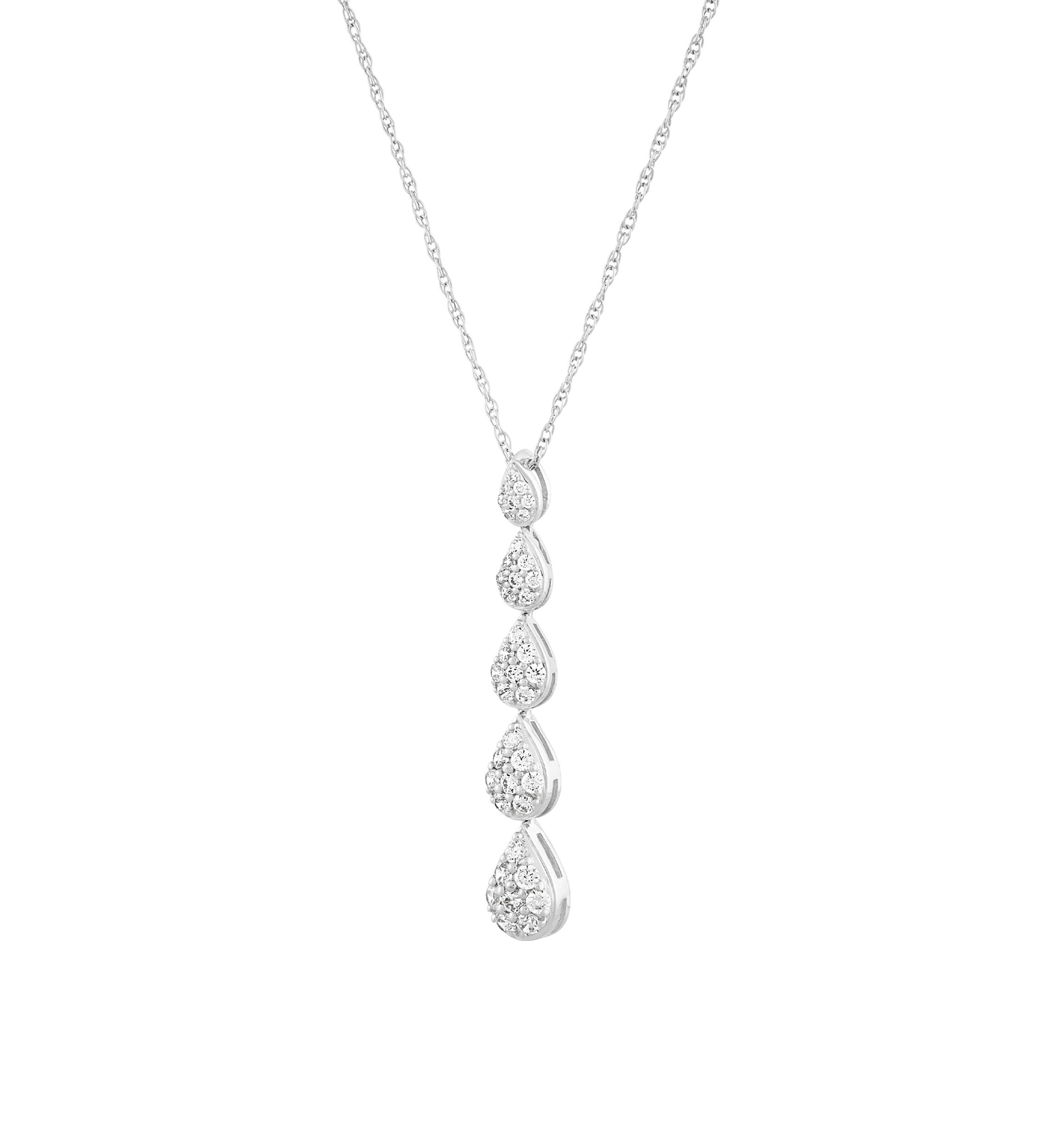 1/2 ct. t.w. Lab Grown Diamond Pendant Necklace with 18" Rope Chain in Sterling Silver
