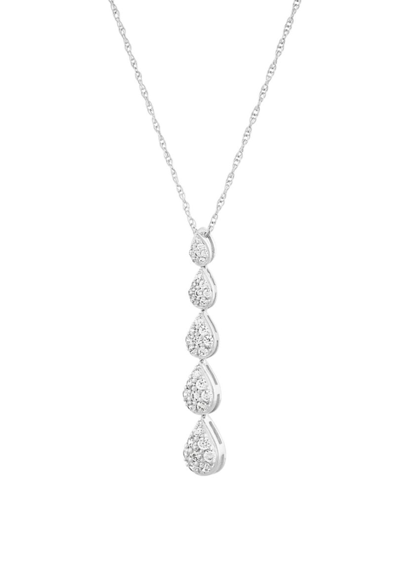 1/2 ct. t.w. Lab Grown Diamond Pendant Necklace with 18" Rope Chain in Sterling Silver