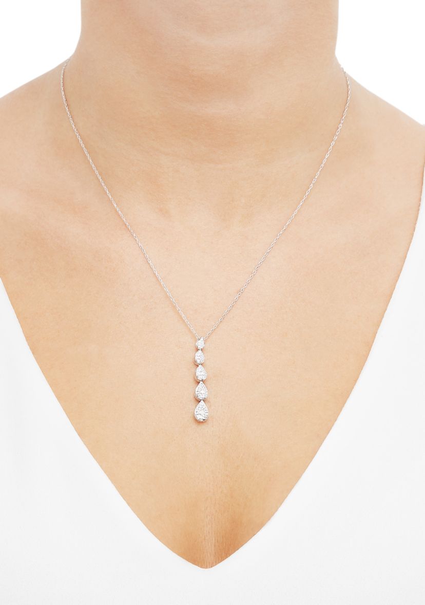 1/2 ct. t.w. Lab Grown Diamond Pendant Necklace with 18" Rope Chain in Sterling Silver