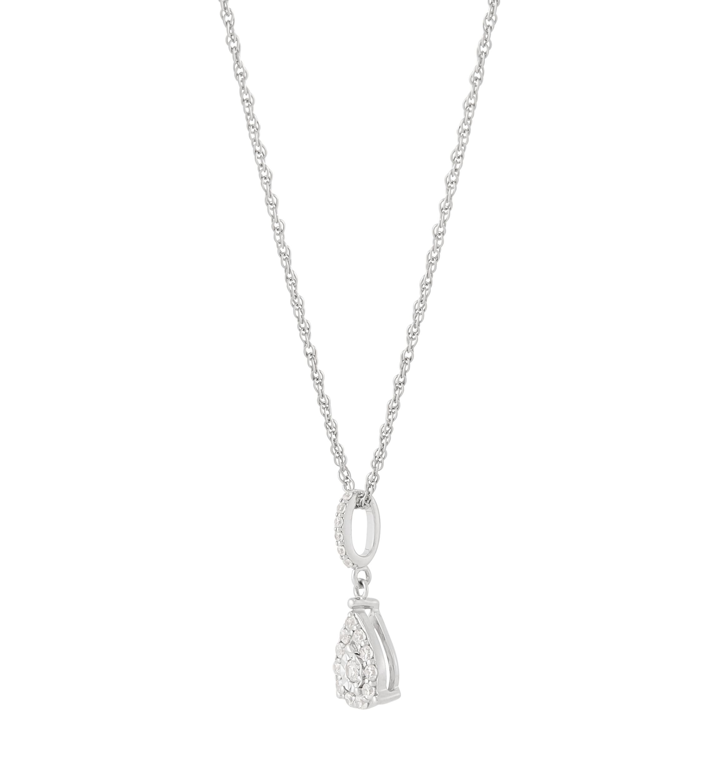 1/5 ct. t.w. Lab Grown Diamond Pendant with 18" Cable in Sterling Silver