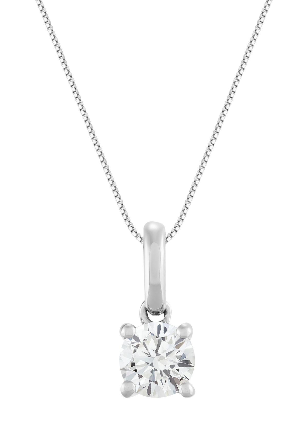  1/2 ct. t.w. Lab Grown Diamond Pendant with 18" Box Chain in 14K Yellow Gold