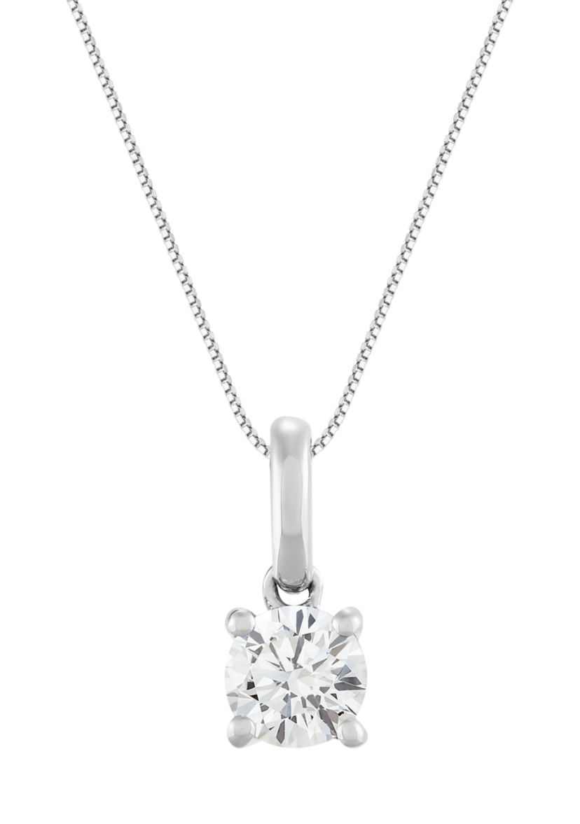  1/2 ct. t.w. Lab Grown Diamond Pendant with 18" Box Chain in 14K Yellow Gold