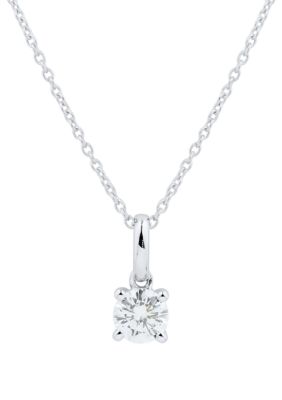 Belk & Co 1/2 ct. t.w. Lab Created Diamond Pendant Necklace with 18" Box Chain in 14K White Gold