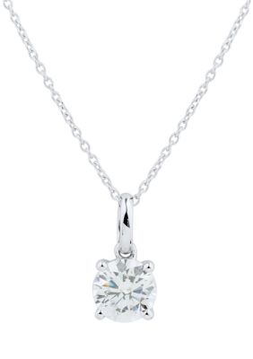 Belk & Co 1 ct. t.w. Lab Created Diamond Pendant Necklace with 18" Box Chain in 14K White Gold