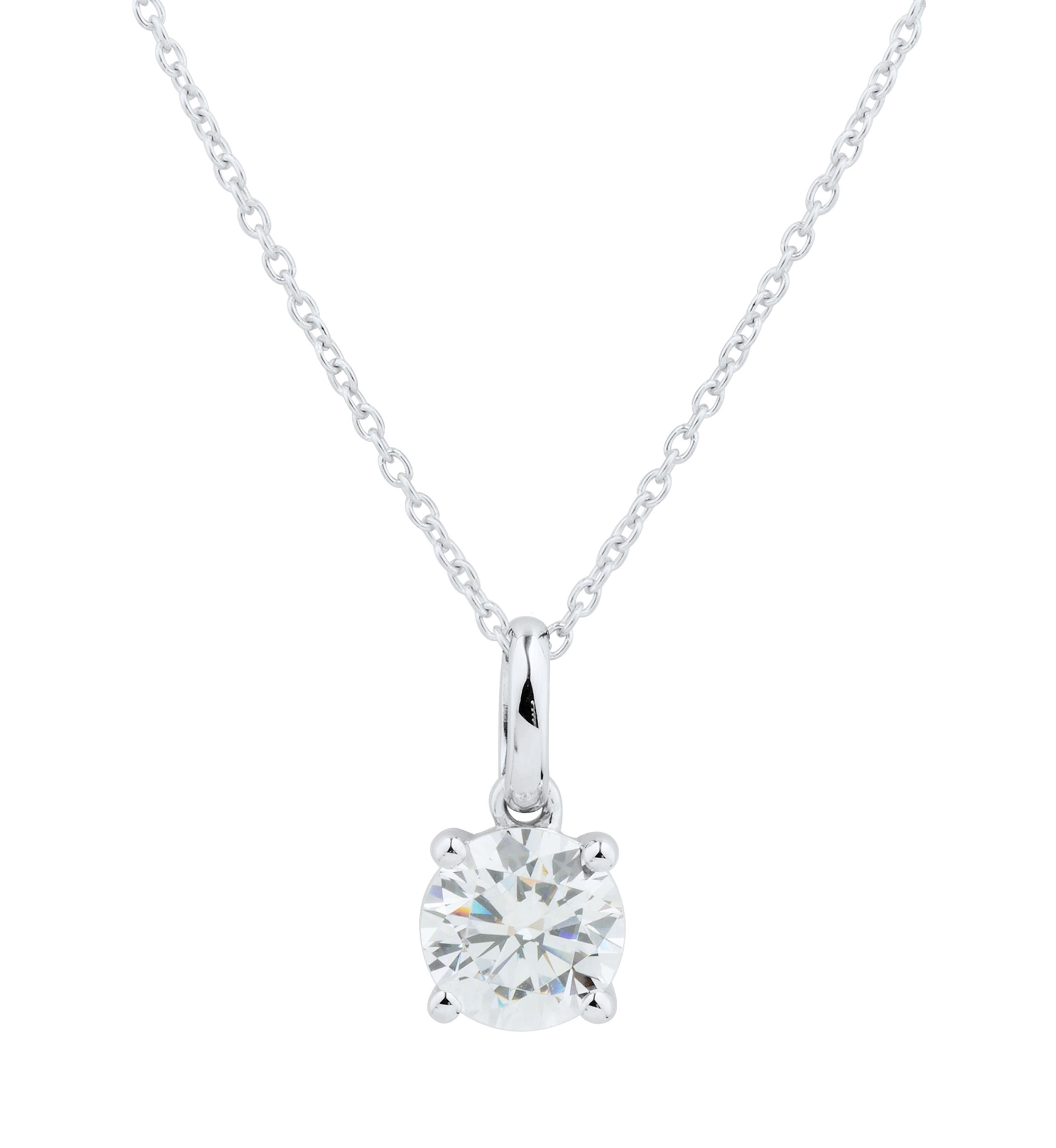 1 ct. t.w. Lab Created Diamond Pendant Necklace with 18" Box Chain in 14K White Gold