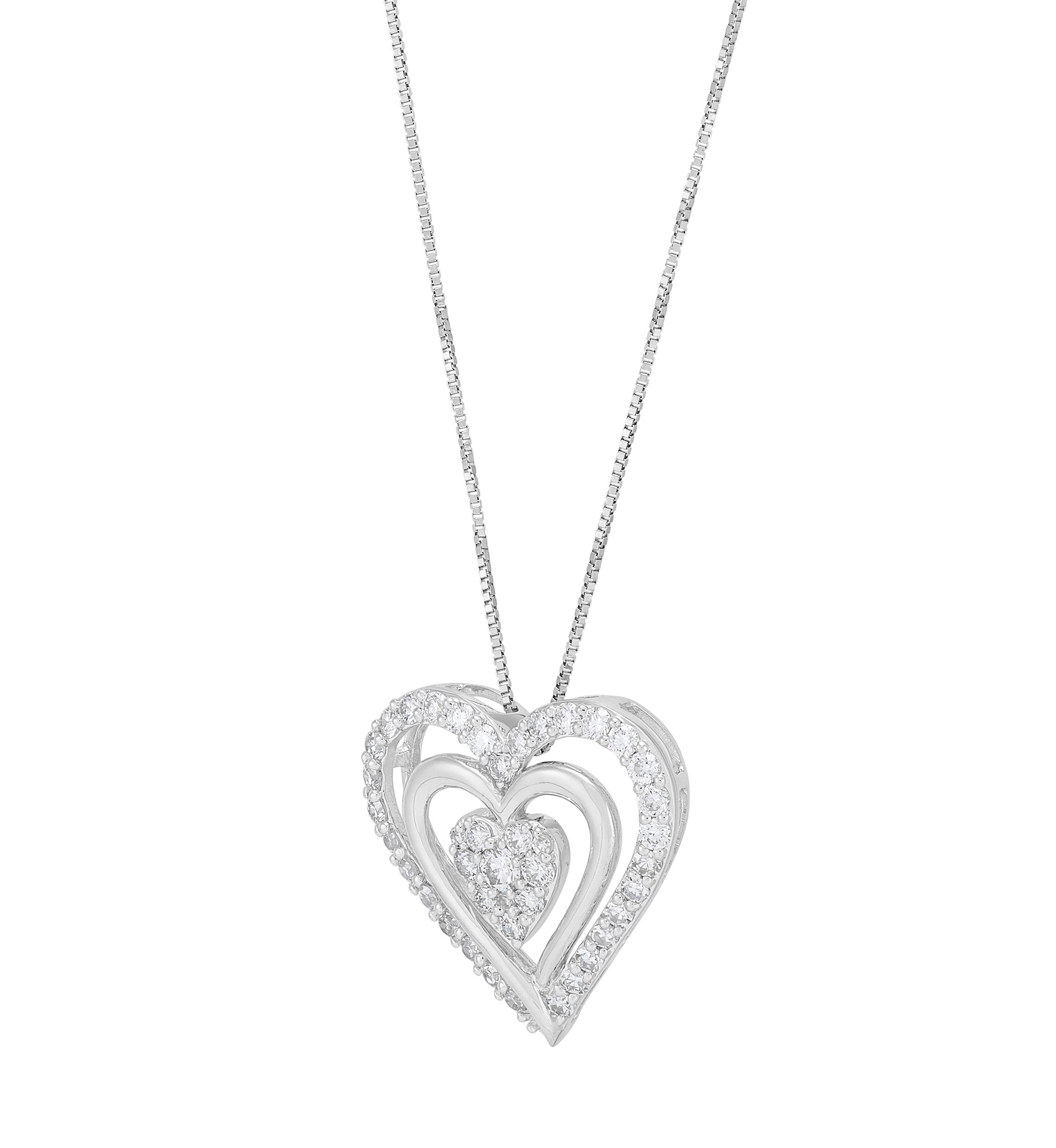  1/2 ct. t.w. Lab Grown Diamond Pendant with 18" Box Chain in Sterling Silver