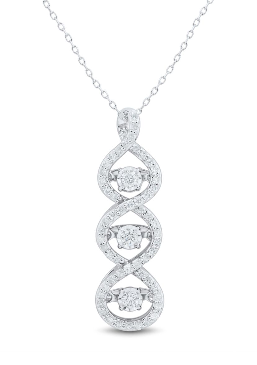 1/3 ct. t.w. Diamond Pendant with 18" Cable Chain in 10K White Gold