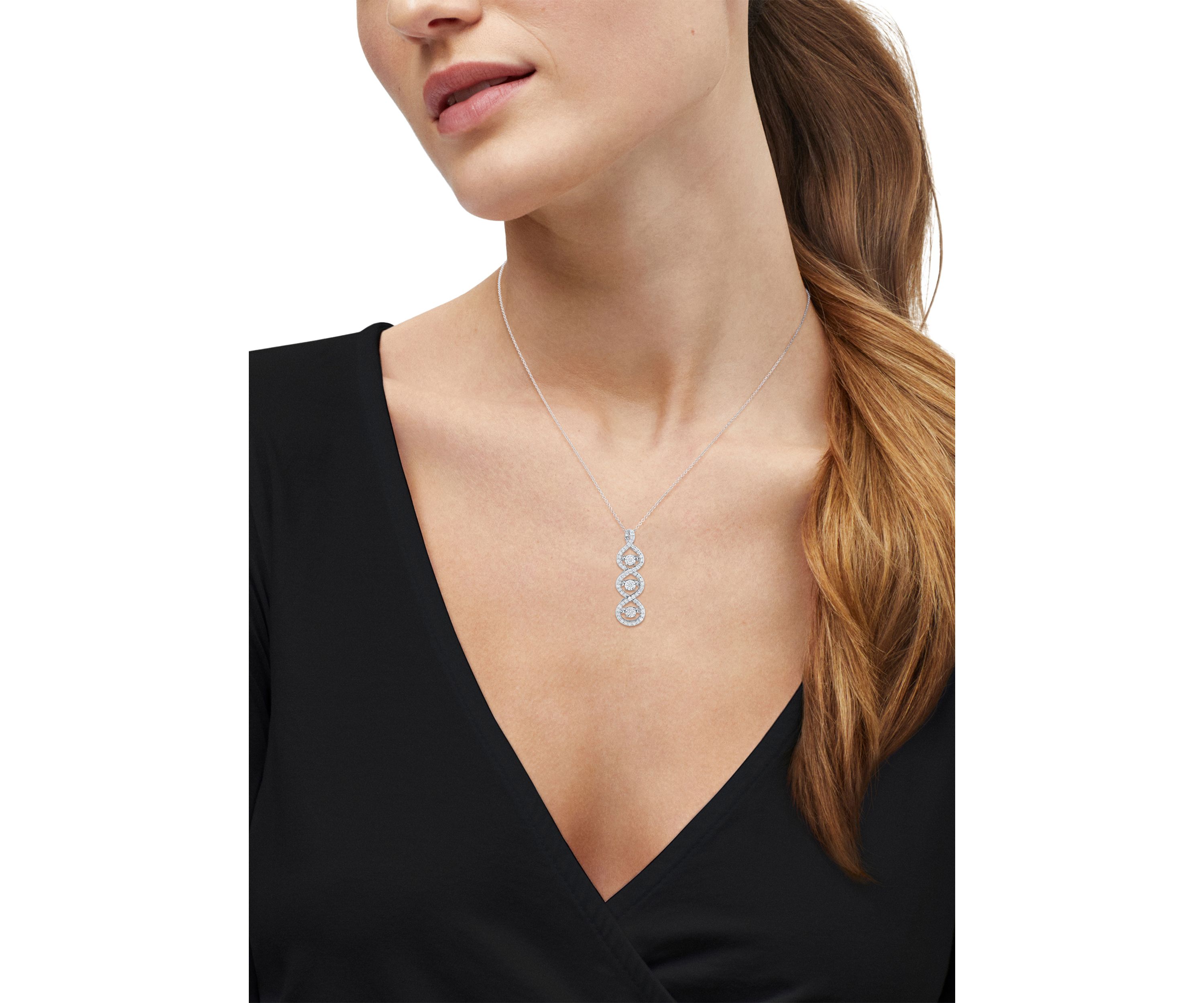 1/3 ct. t.w. Diamond Pendant with 18" Cable Chain in 10K White Gold