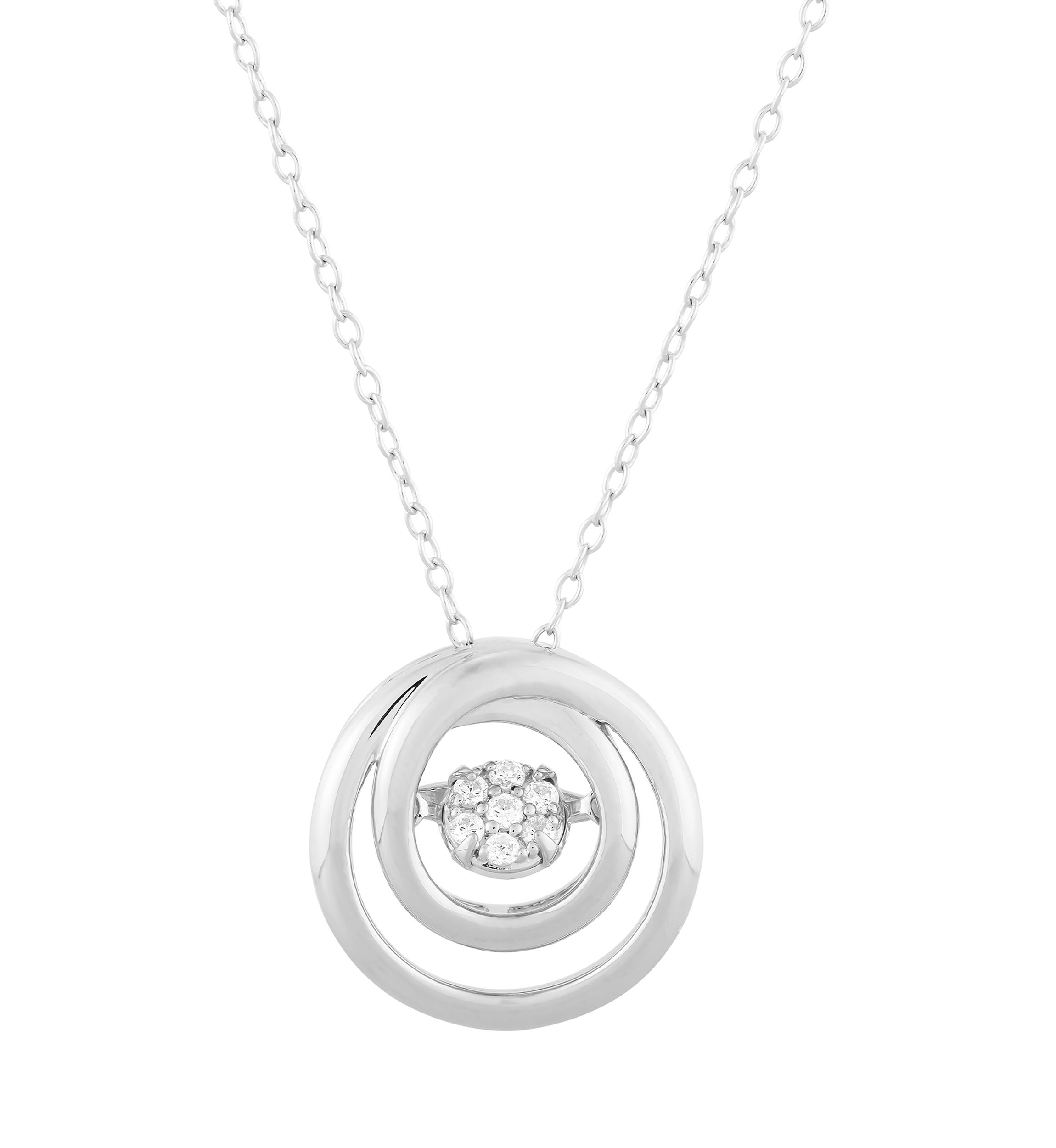 1/10 ct. t.w. Lab Created Diamond Pendant Necklace with 18" Cable Chain in Sterling Silver