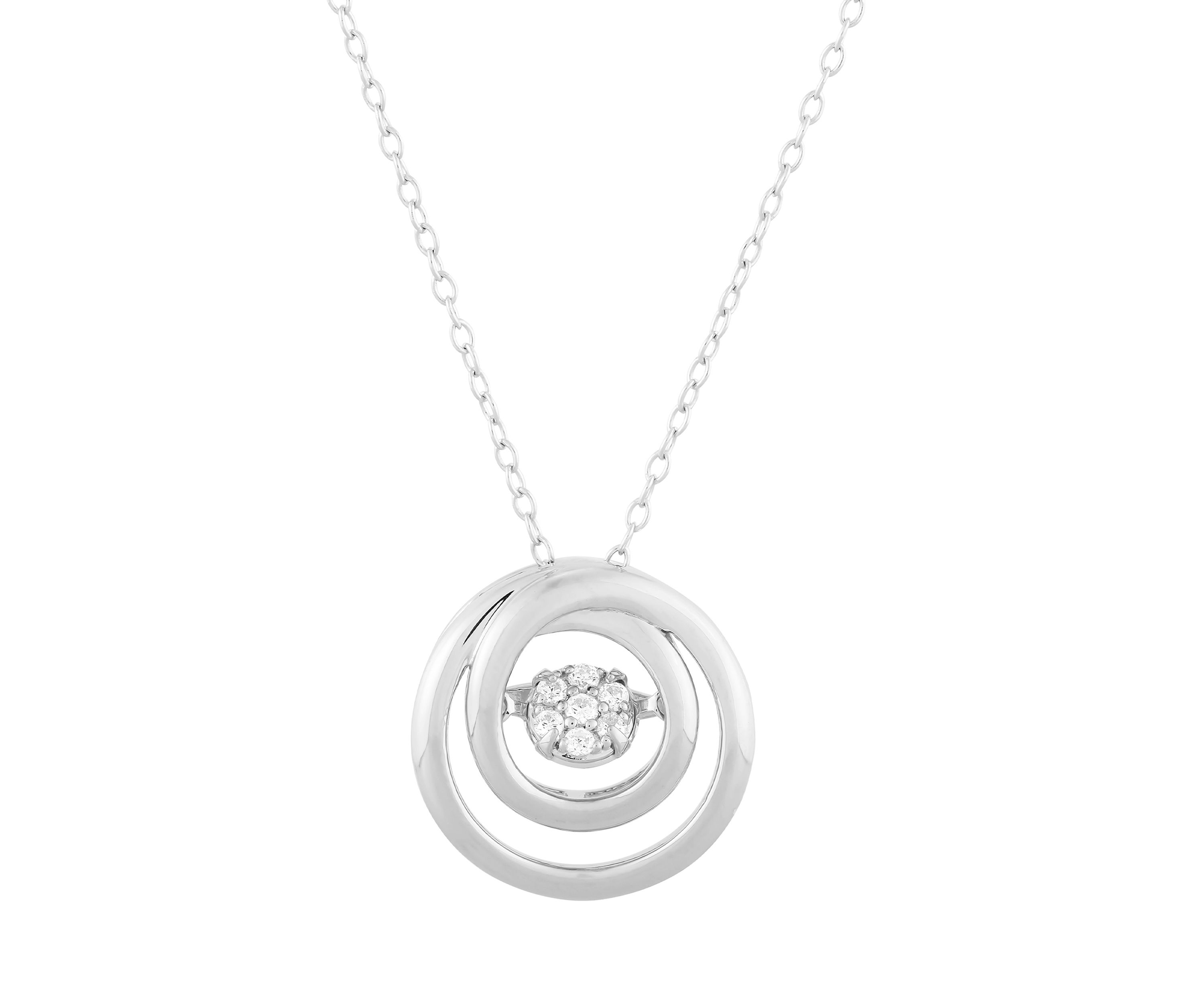 1/10 ct. t.w. Lab Created Diamond Pendant Necklace with 18" Cable Chain in Sterling Silver