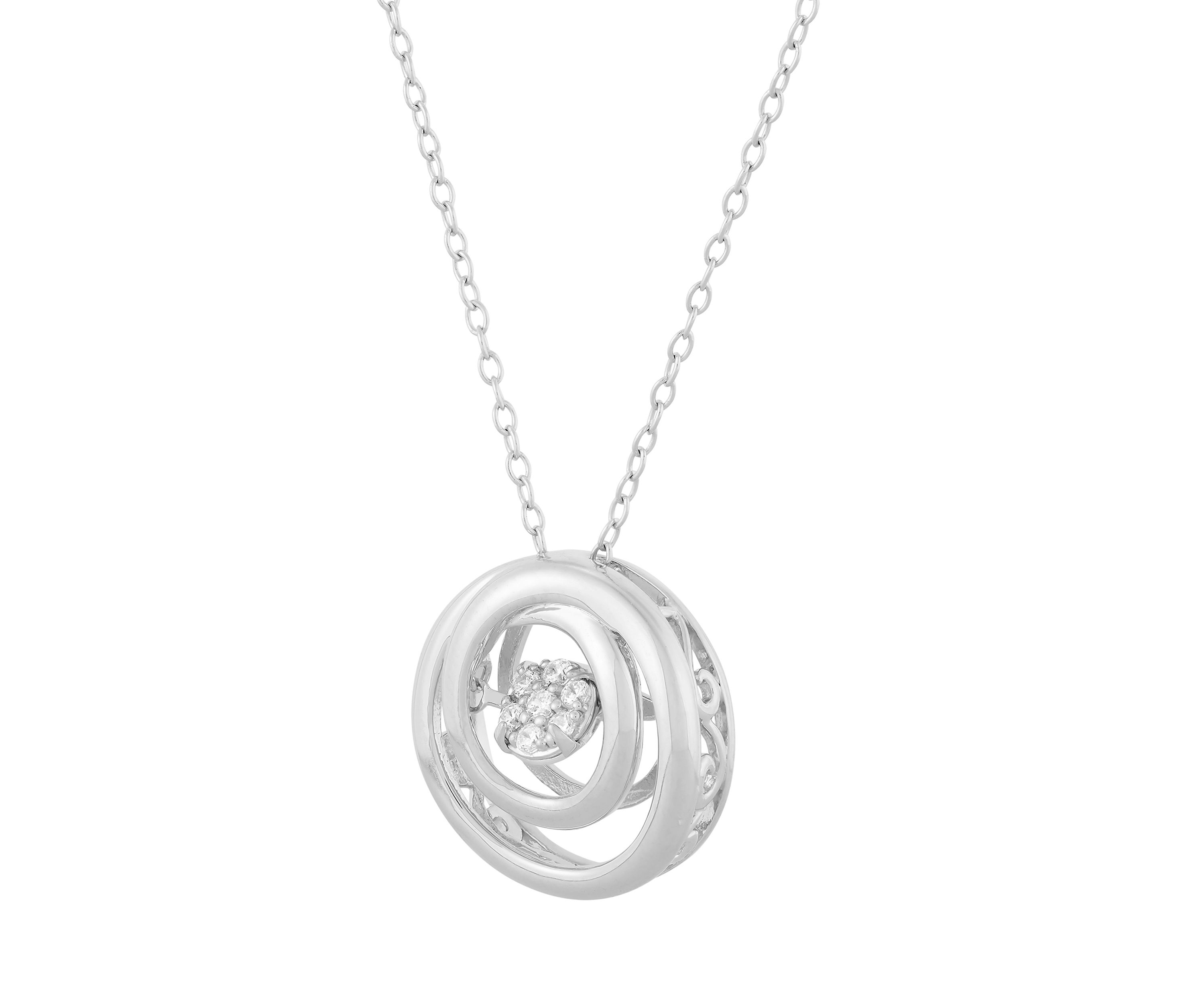 1/10 ct. t.w. Lab Created Diamond Pendant Necklace with 18" Cable Chain in Sterling Silver