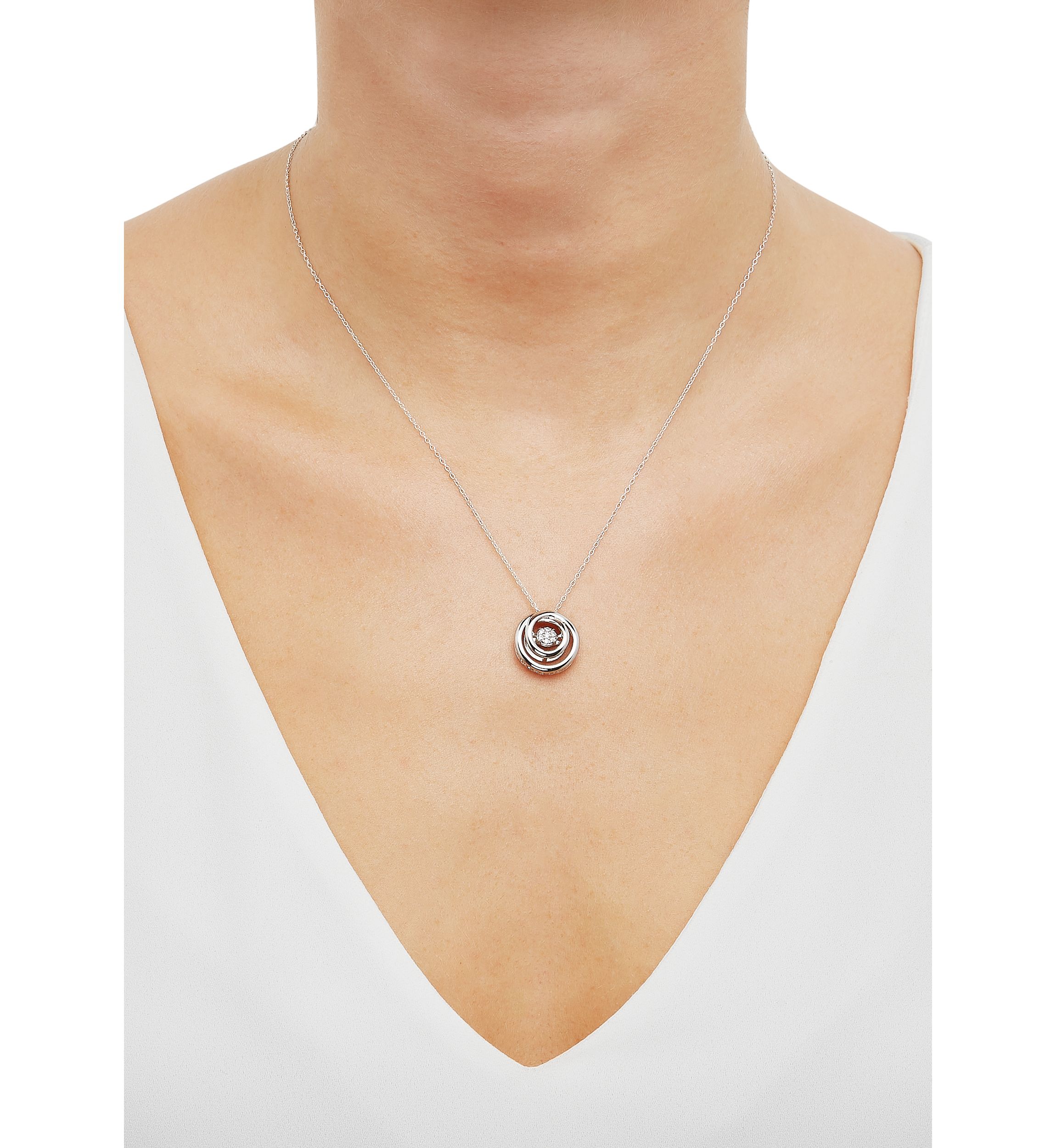 1/10 ct. t.w. Lab Created Diamond Pendant Necklace with 18" Cable Chain in Sterling Silver