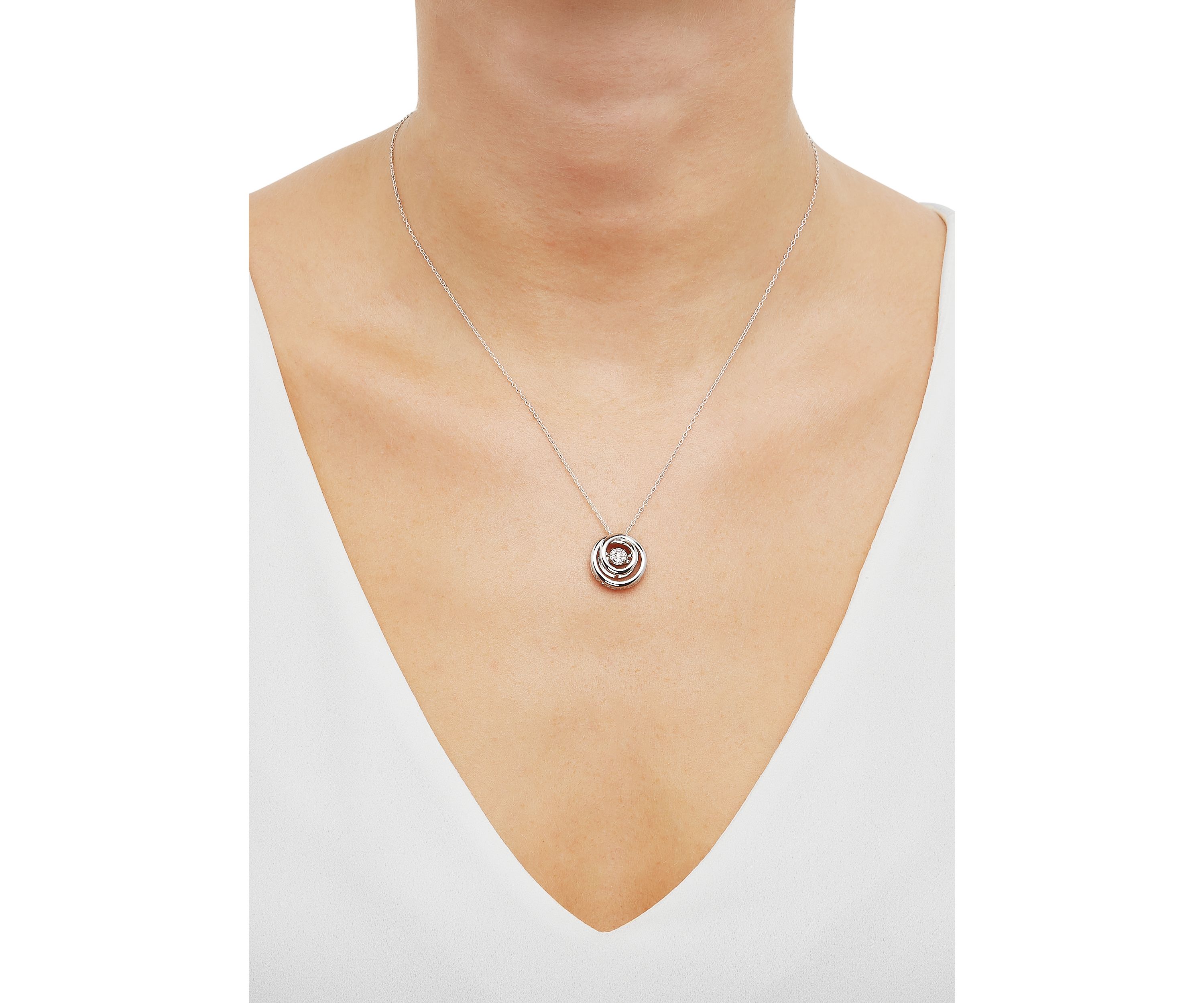 1/10 ct. t.w. Lab Created Diamond Pendant Necklace with 18" Cable Chain in Sterling Silver
