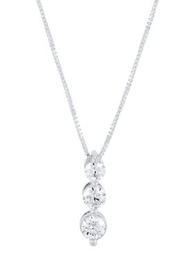 Belk & Co 1/3 ct. t.w. Lab Grown Diamond Pendant Necklace with 18" Box Chain in 10K White Gold