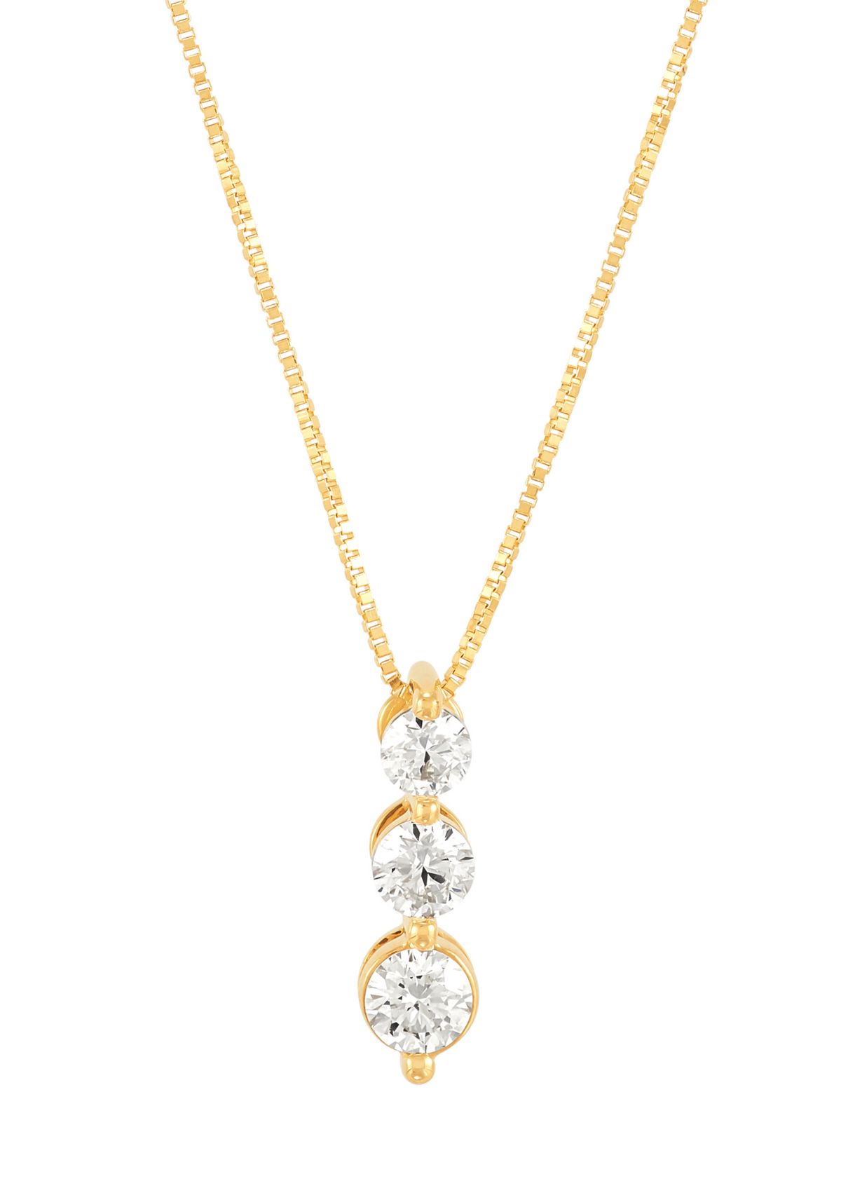 1/3 ct. t.tw. Lab Grown Diamond Pendant with 18" Box Chain in 10K Yellow Gold