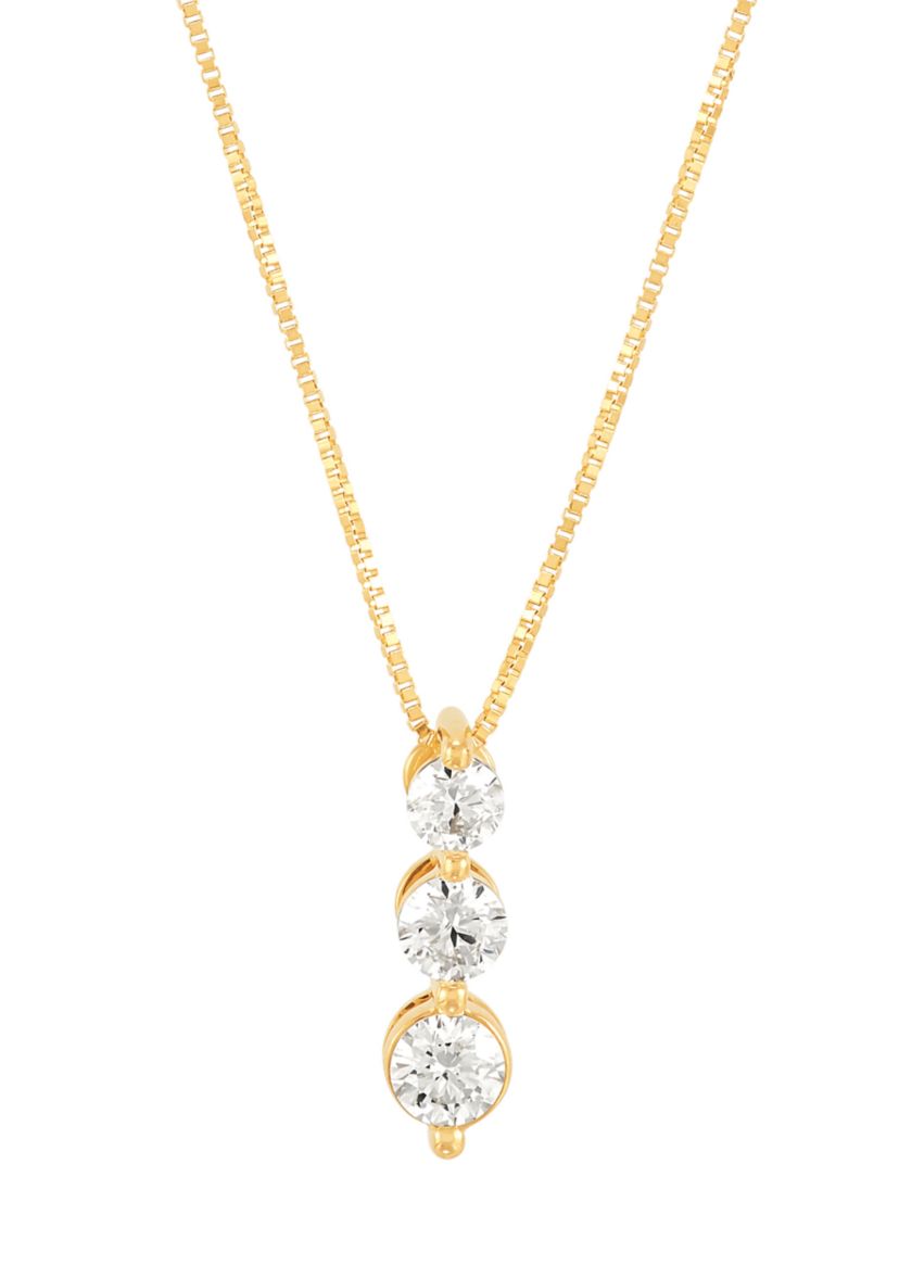 1/3 ct. t.tw. Lab Grown Diamond Pendant with 18" Box Chain in 10K Yellow Gold