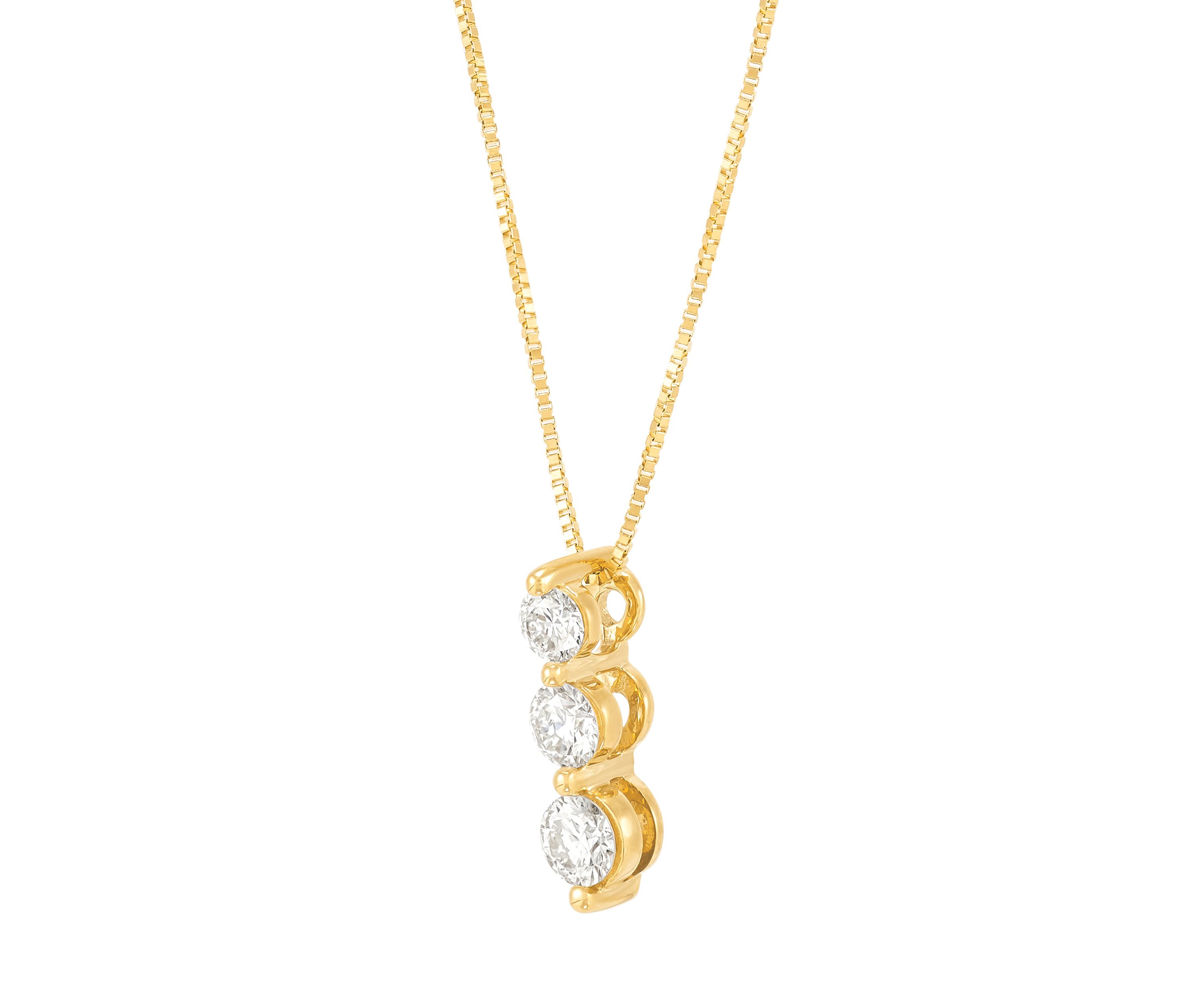1/3 ct. t.tw. Lab Grown Diamond Pendant with 18" Box Chain in 10K Yellow Gold