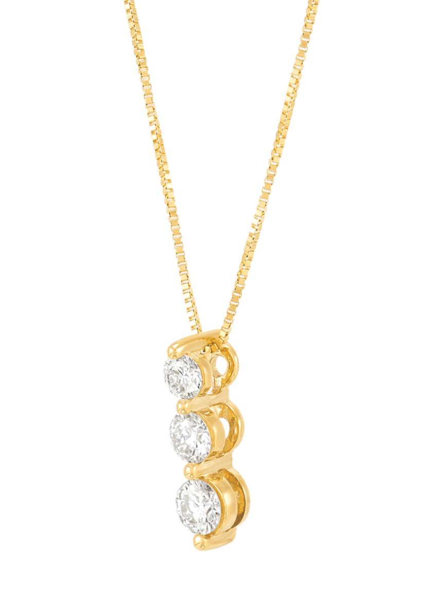1/3 ct. t.tw. Lab Grown Diamond Pendant with 18" Box Chain in 10K Yellow Gold