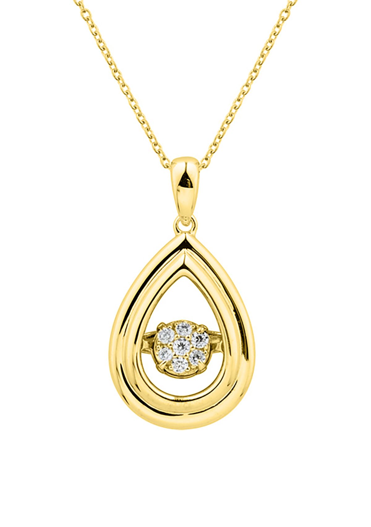 1/10 ct. t.w. Lab Created Diamond Pendant Necklace with 18 Cable Chain in Gold over Sterling Silver
