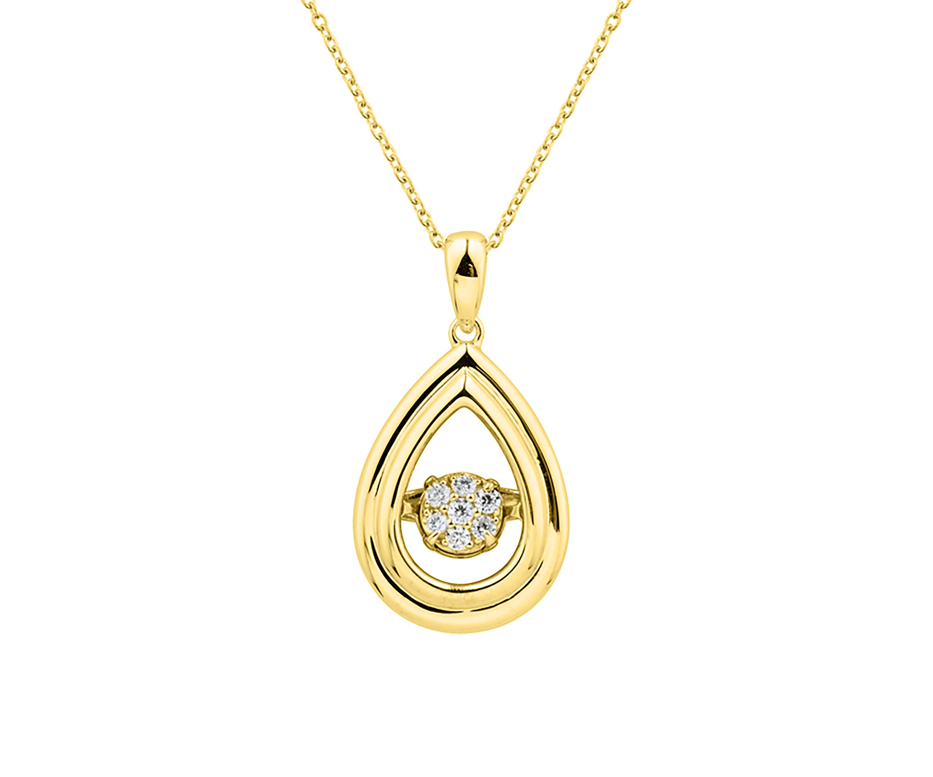 1/10 ct. t.w. Lab Created Diamond Pendant Necklace with 18 Cable Chain in Gold over Sterling Silver