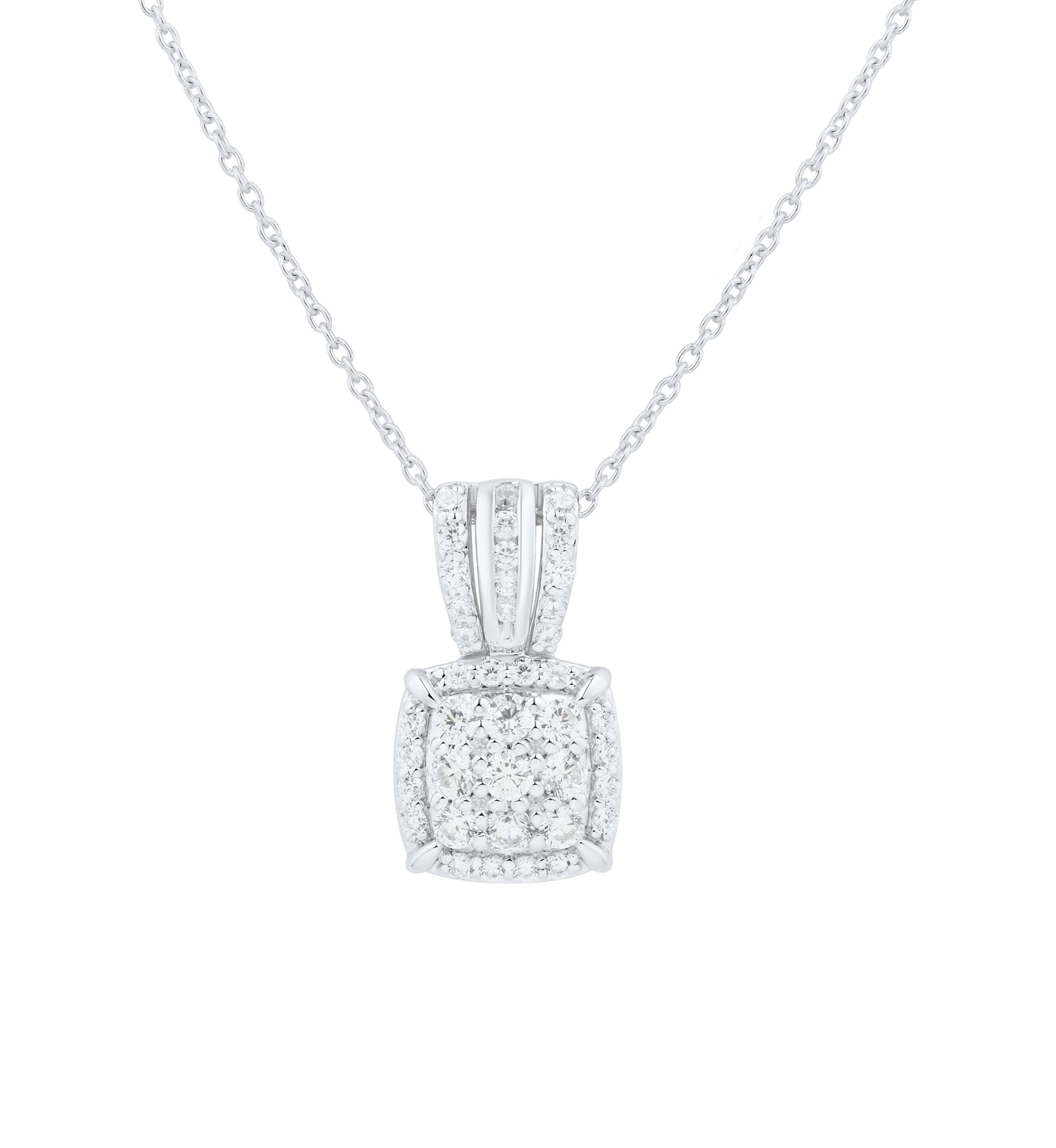 1/2 ct. t.w. Lab Grown Diamond Pendant Necklace with 18" Cable Chain in Sterling Silver