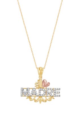 Belk & Co 1/3 ct. t.w. Lab Grown Diamond Madre Pendant with 18" Chain in 10K Yellow and Rose Gold