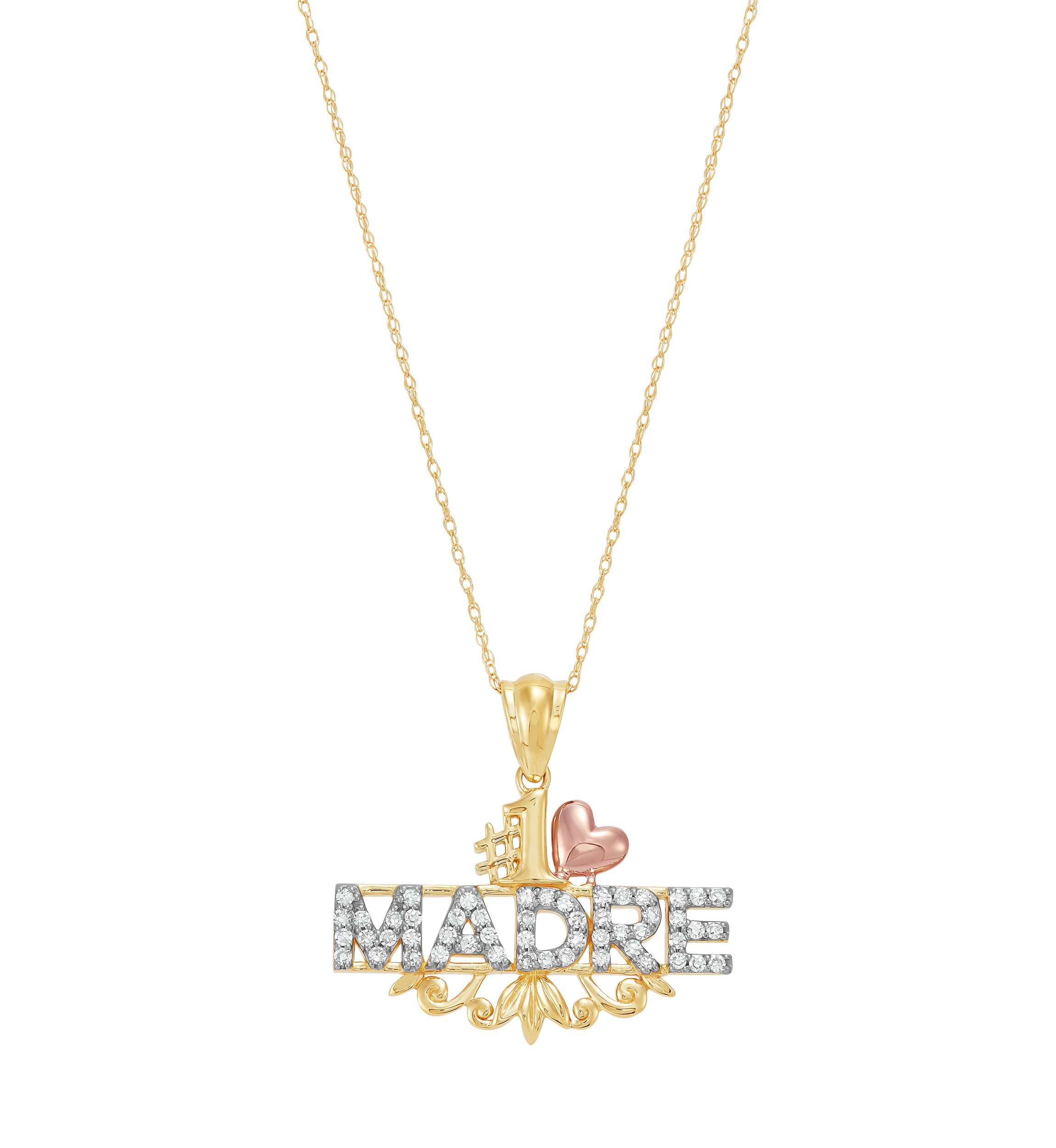 1/3 ct. t.w. Lab Grown Diamond Madre Pendant with 18" Chain in 10K Yellow and Rose Gold