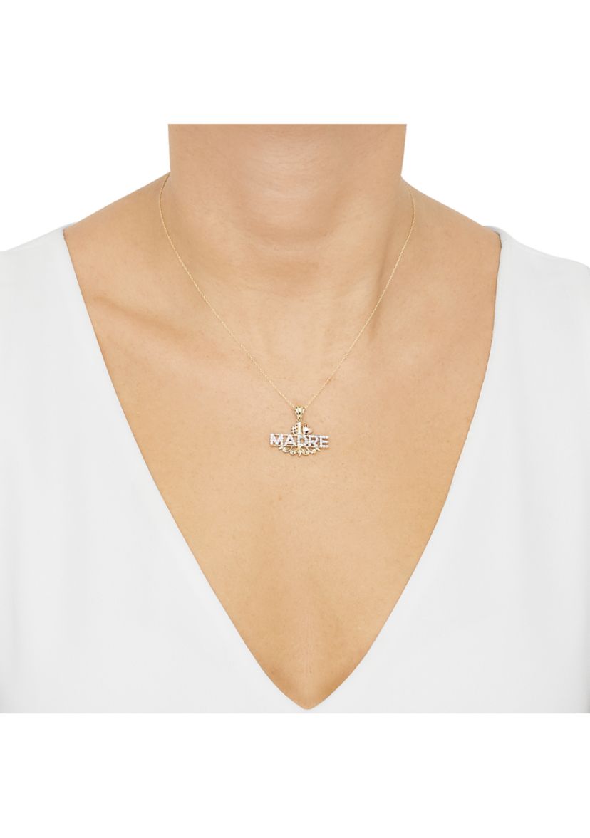 1/3 ct. t.w. Lab Grown Diamond Madre Pendant with 18" Chain in 10K Yellow and Rose Gold