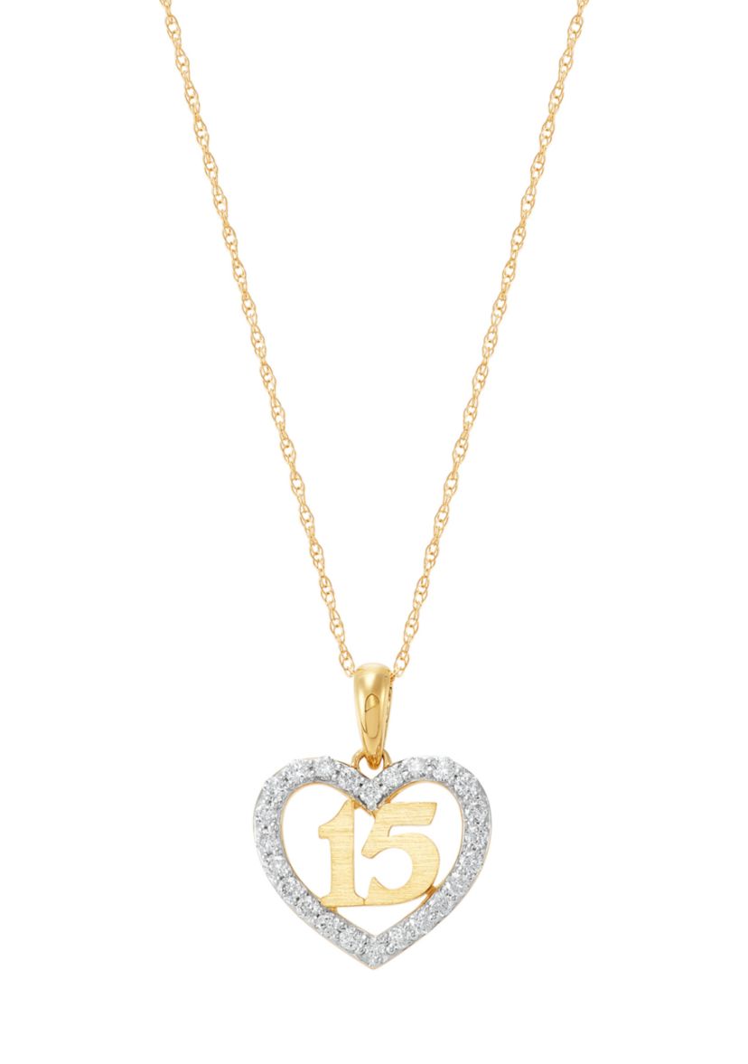 1/4 ct. t.w. Lab Grown Diamond Heart Pendant Necklace with 18 Chain in 10K Yellow Gold