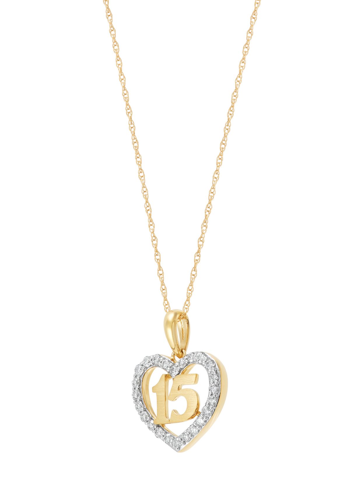 1/4 ct. t.w. Lab Grown Diamond Heart Pendant Necklace with 18 Chain in 10K Yellow Gold