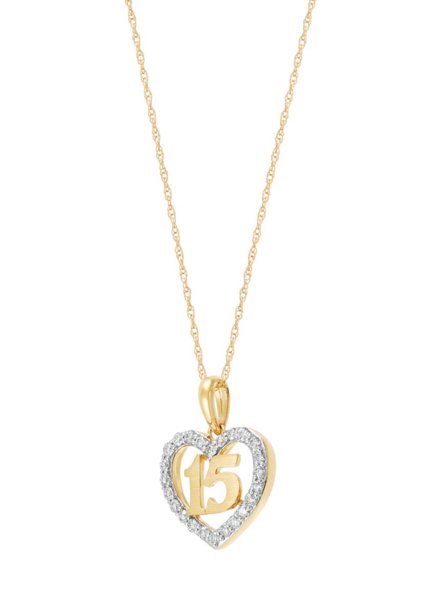 1/4 ct. t.w. Lab Grown Diamond Heart Pendant Necklace with 18 Chain in 10K Yellow Gold
