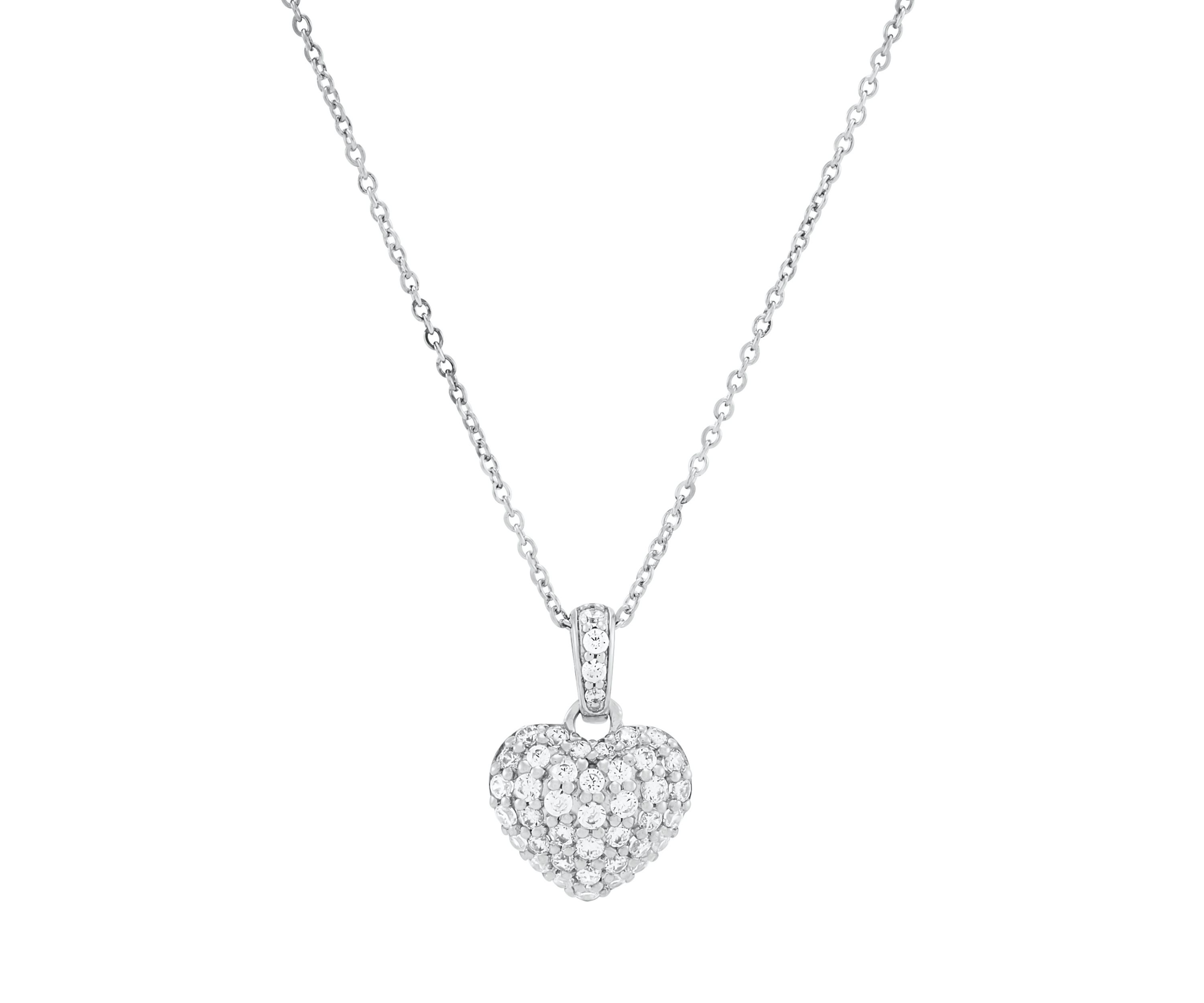 1/2 ct. t.w. Lab-Grown Diamond Heart Pendant with 18" Box Chain in 10K White Gold