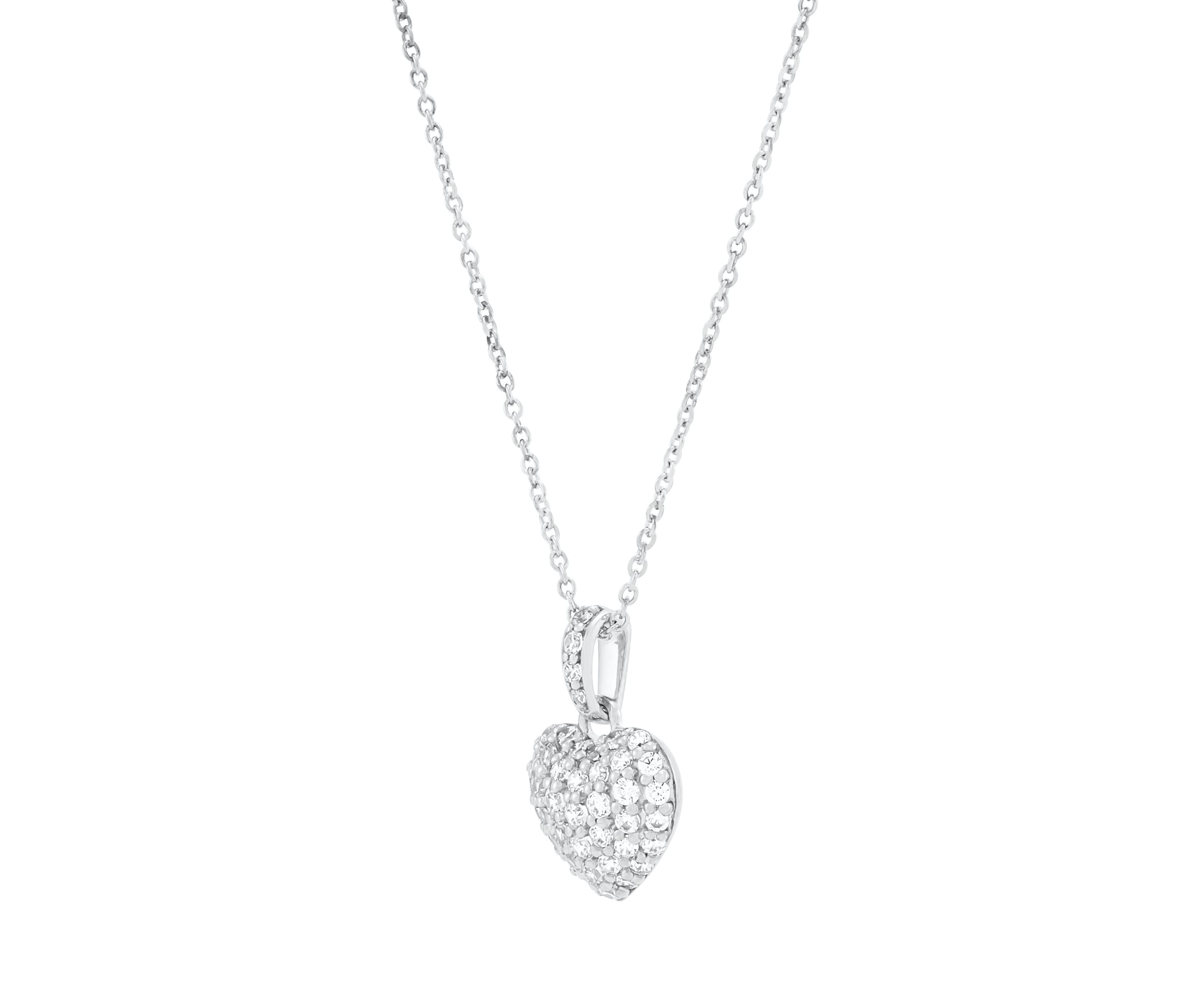 1/2 ct. t.w. Lab-Grown Diamond Heart Pendant with 18" Box Chain in 10K White Gold