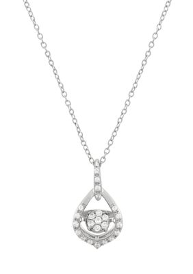 Belk & Co 1/5 ct. t.w. Lab Grown Diamond Pendant with 18" Cable Chain in Sterling Silver, 18 in