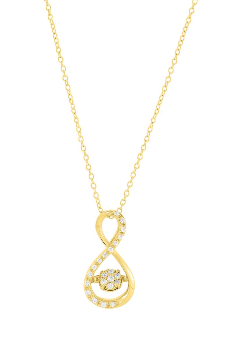 1/5 ct. t.w. Lab Grown Diamond Pendant with 18 Cable Chain in Gold over Sterling Silver