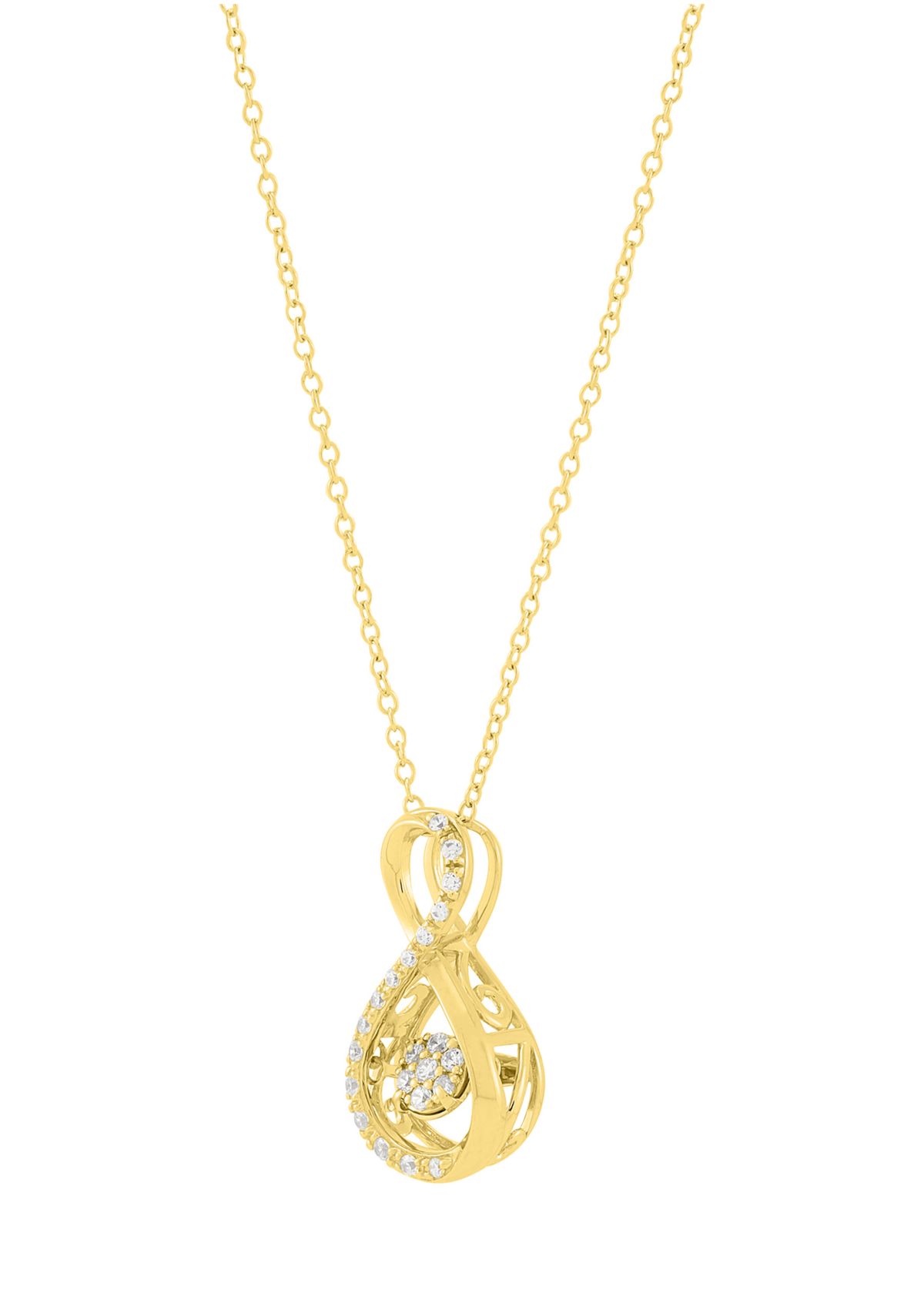 1/5 ct. t.w. Lab Grown Diamond Pendant with 18 Cable Chain in Gold over Sterling Silver